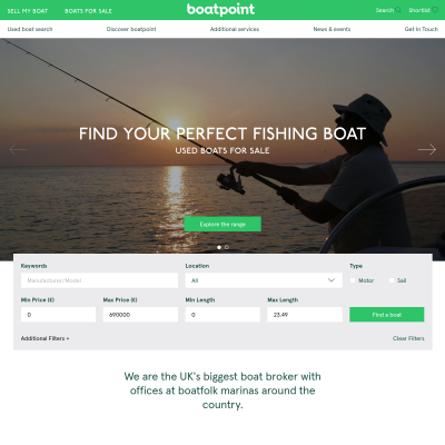 Screenshot of boatpoint - The UK's biggest boat broker, part of boatfolk marinas