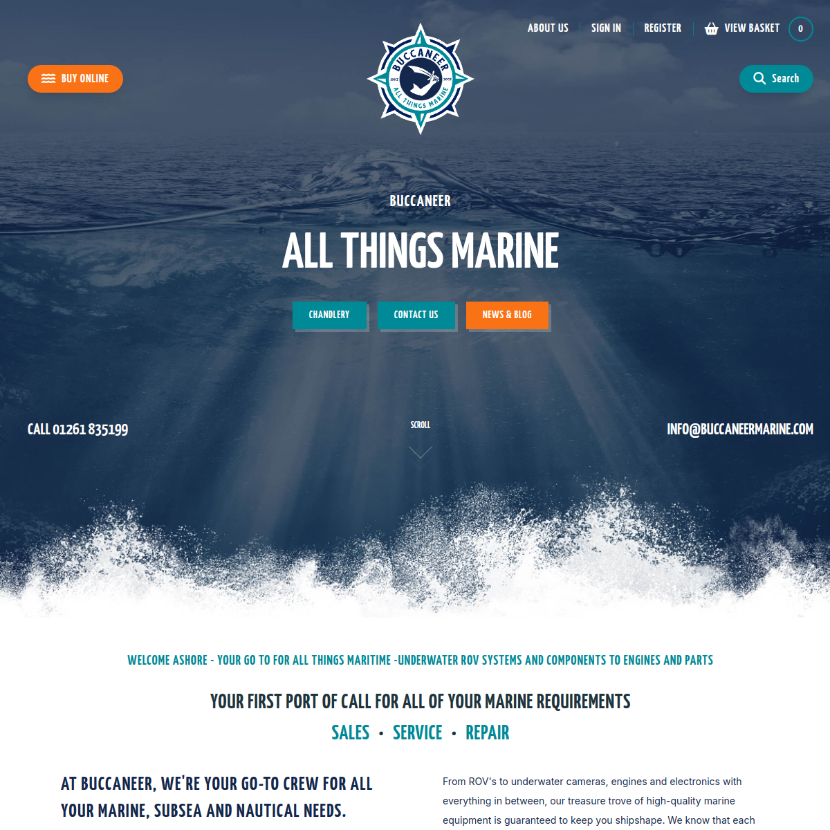 Screenshot of Buccaneer - Marine, Subsea, Nautical Supplies - Macduff ...