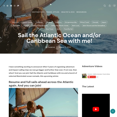 Screenshot of Sail the Atlantic Ocean and/or Caribbean Sea with me! | Oceanpreneur