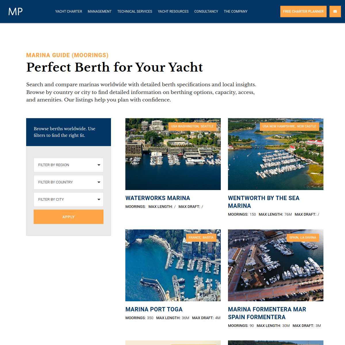 Screenshot of Berth & Marina Guide