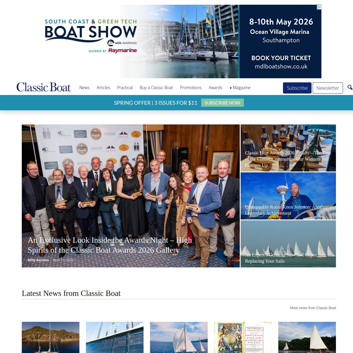 Screenshot of Classic Boat Magazine