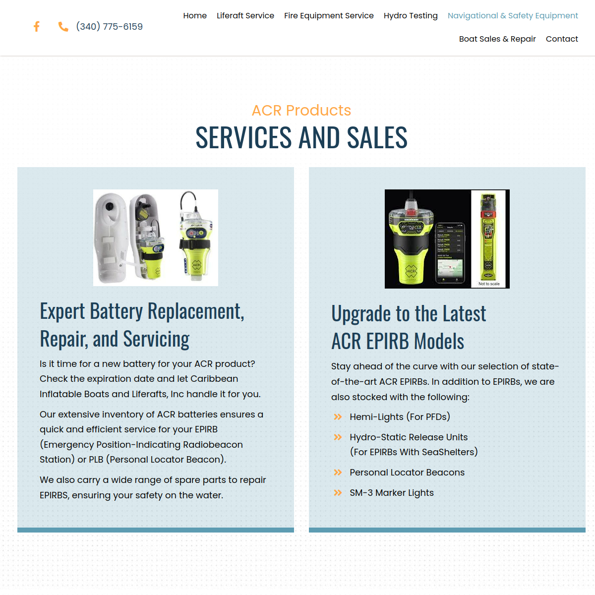 Screenshot of Navigational & Safety Equipment | Boat Sales and Repair