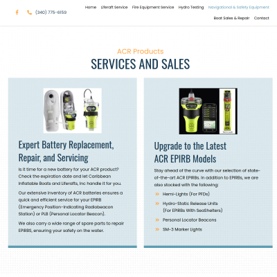 Screenshot of Navigational & Safety Equipment | Boat Sales and Repair