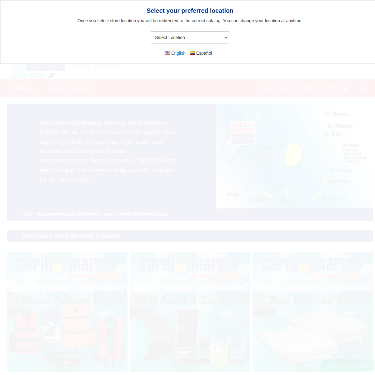 Screenshot of Budget Marine