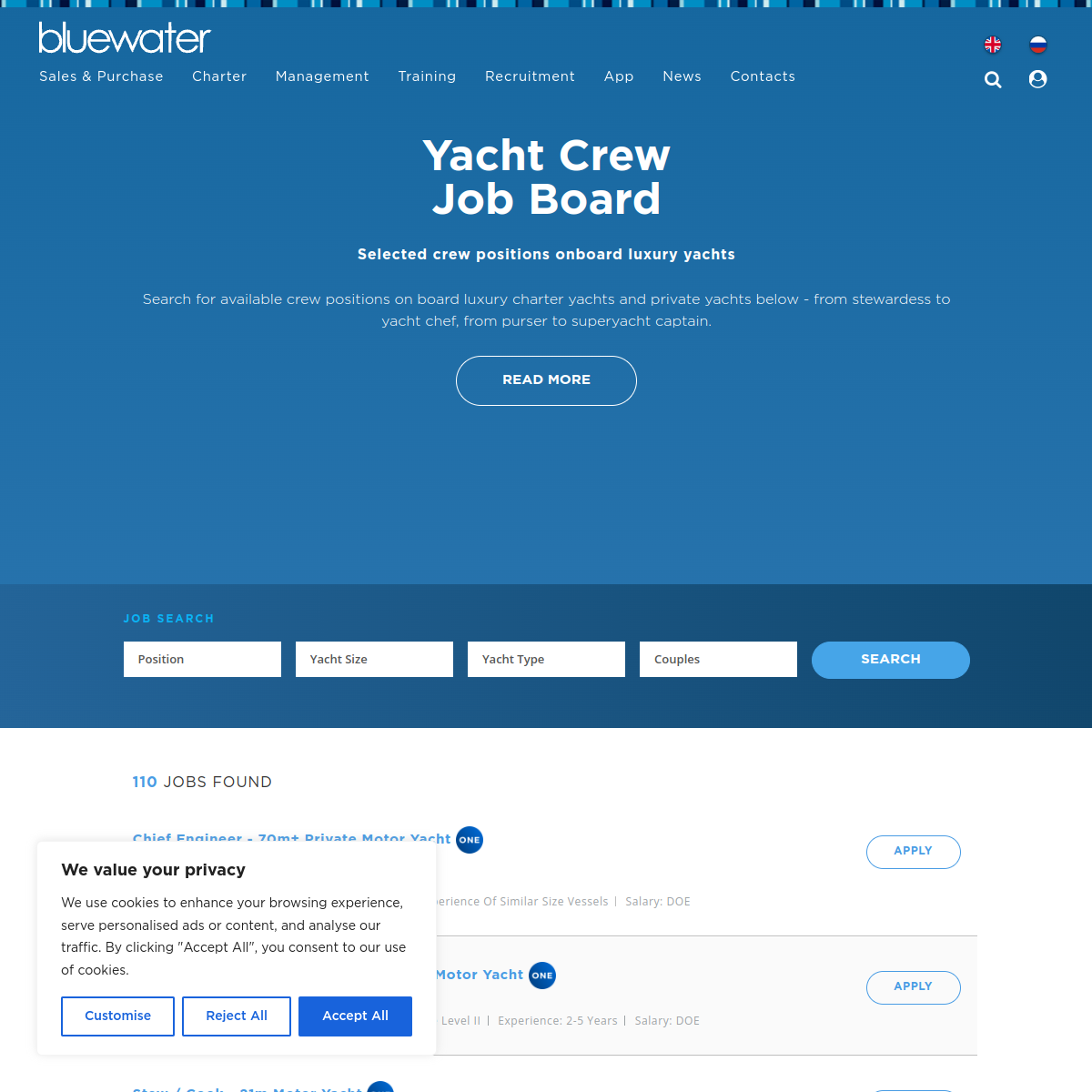 Screenshot of The Best Yacht Crew Job Vacancies Available Today