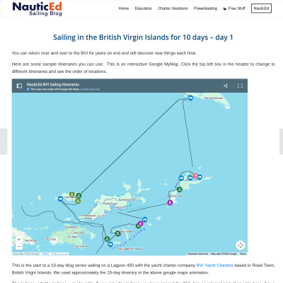Screenshot of Sailing in the British Virgin Islands for 10 days - NauticEd Sailing Blog