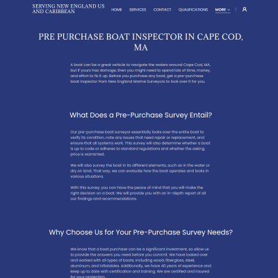 Screenshot of Pre Purchase Boat Surveyor in Cape Cod, MA