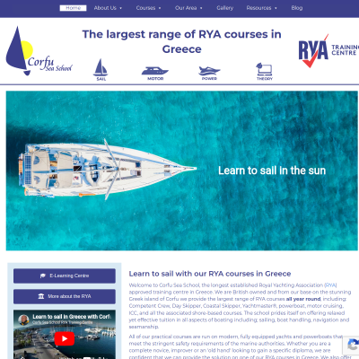 Screenshot of RYA courses in Greece, learn to sail in Greece
