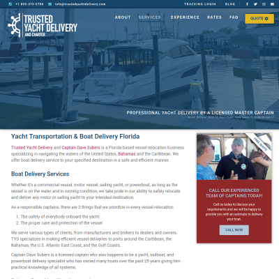 Screenshot of Boat Delivery Service | Trusted Master Captain to Delivery your Vessel