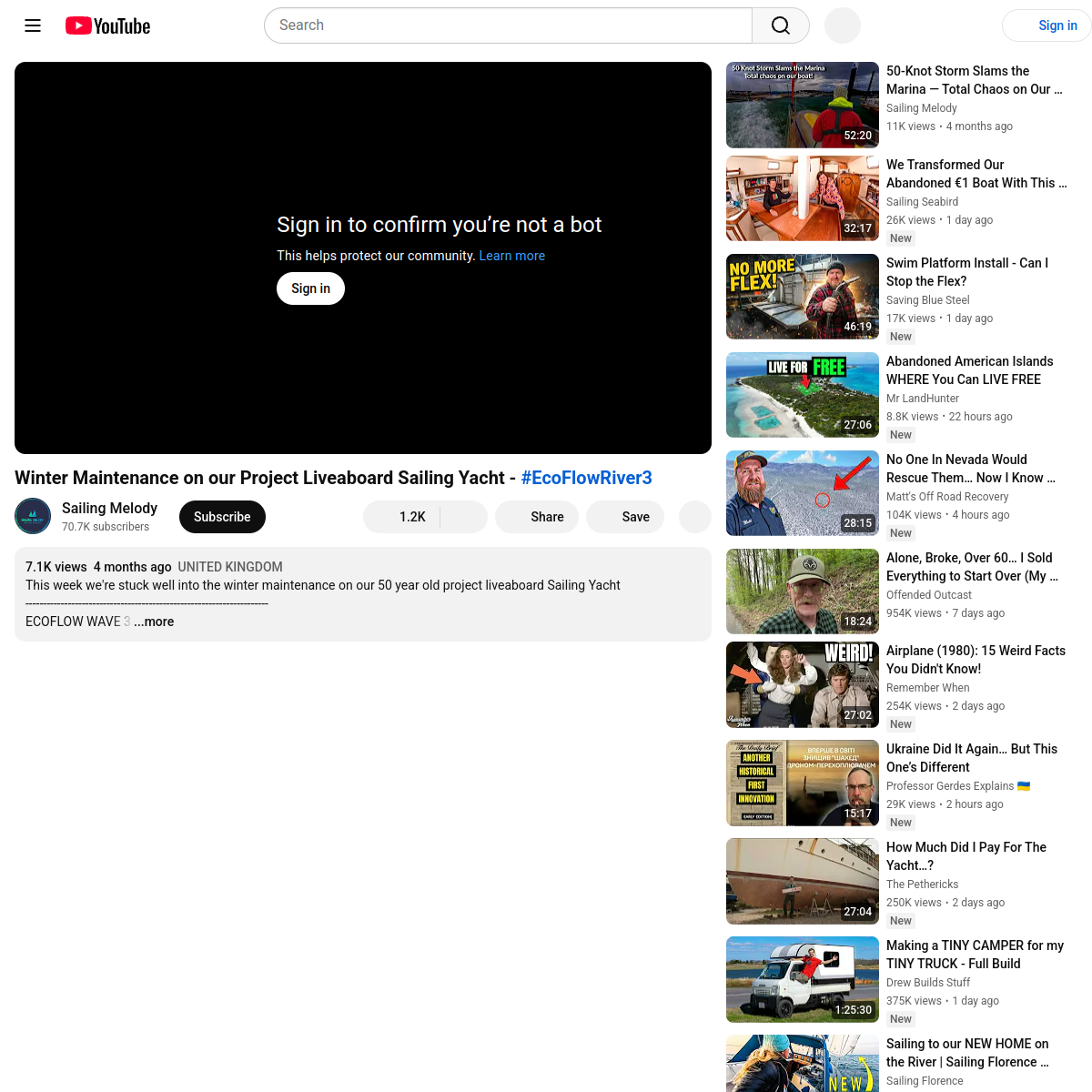Screenshot of Winter Maintenance on our Project Liveaboard Sailing Yacht ...