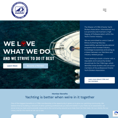 Screenshot of Charter Yacht Brokers Association: CYBA