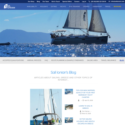 Screenshot of Sail Ionian Blog | Sail Ionian Yacht Charter Lefkada Greece : Sail ...