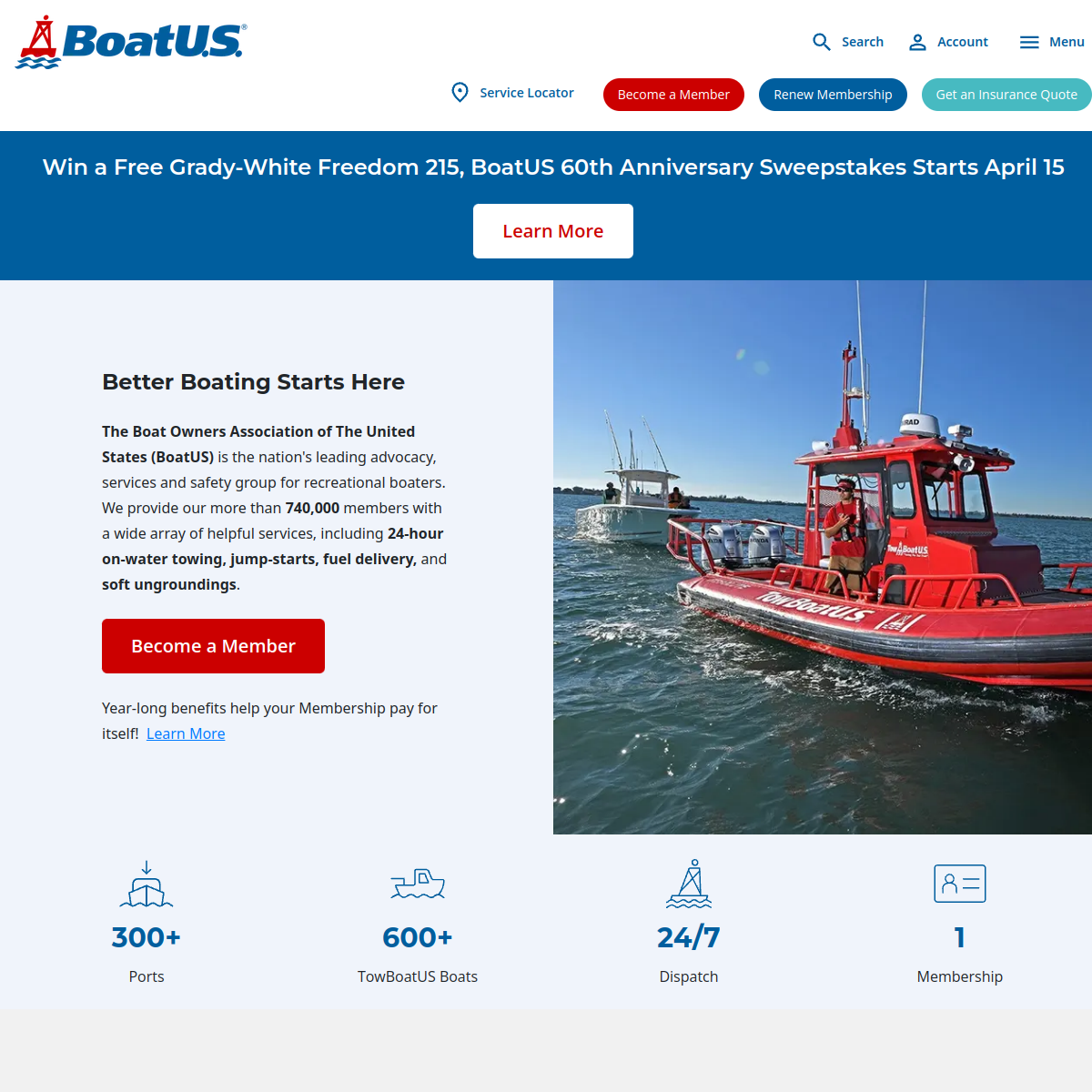 Screenshot of BoatUS: Boat Owner's Association of The United States