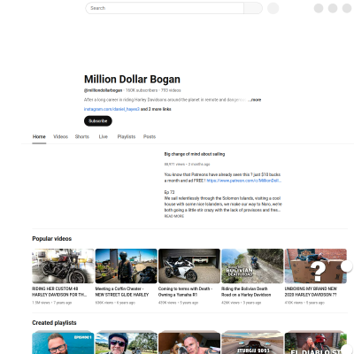 Screenshot of Million Dollar Bogan - YouTube