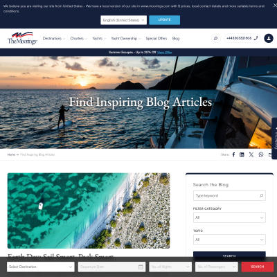 Screenshot of The Moorings Blog: Yacht News, Sailing Tips & Inspiration