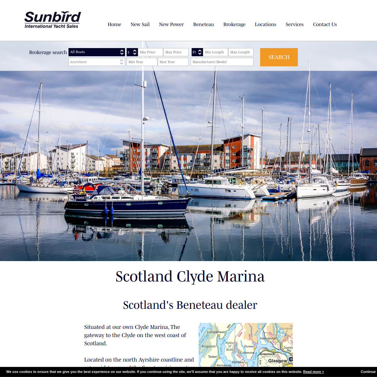 Screenshot of Scotland, Clyde Marina - Sunbird International Yacht Sales