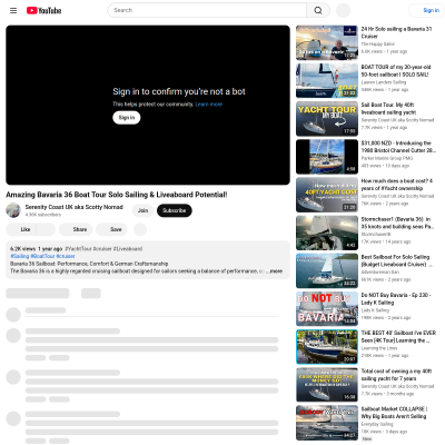 Screenshot of Amazing Bavaria 36 Boat Tour Solo Sailing & Liveaboard Potential ...