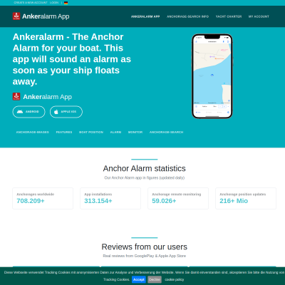 Screenshot of alarm App - The anchor watch for iOS and Android!