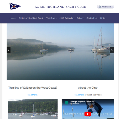 Screenshot of Royal Highland Yacht Club: Home