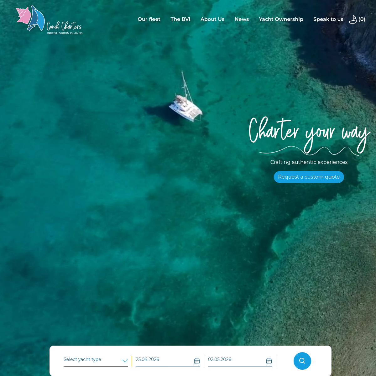 Screenshot of Conch Charters: BVI Yacht Charters since 1987 | Home