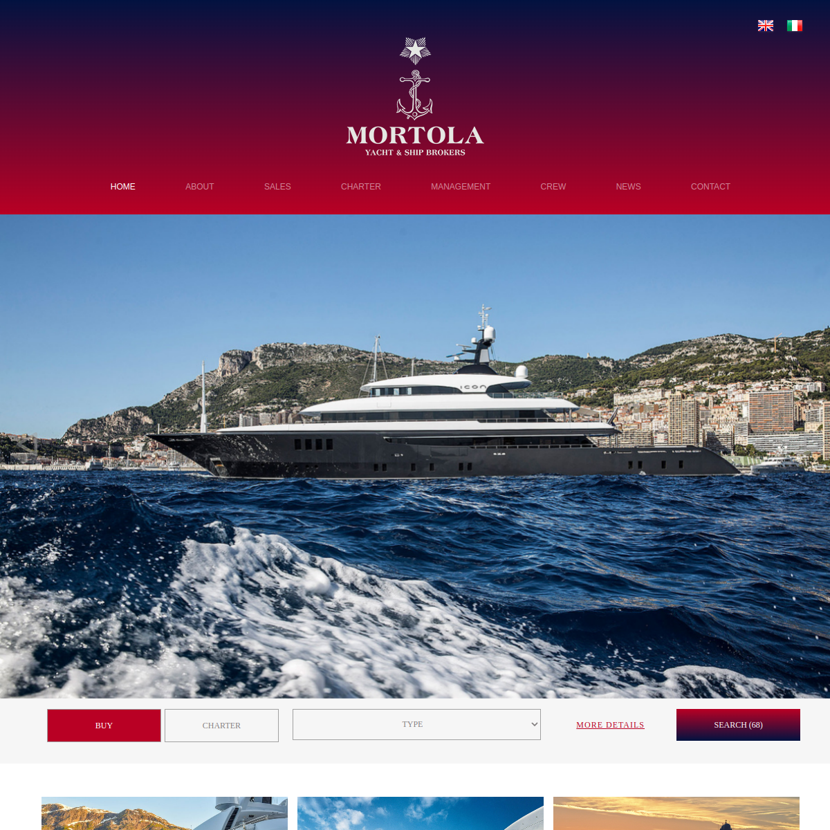 Screenshot of Mortola Yachts: Italian Luxury Yachts | European Yacht Brokerage