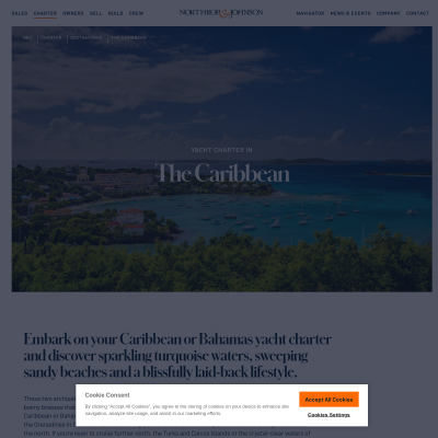 Screenshot of Caribbean Yacht Charter | Luxury Crewed Private Rentals | Northrop ...