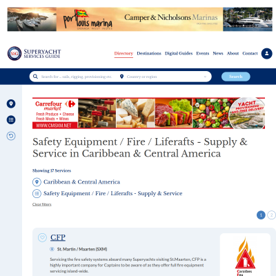 Screenshot of Safety Equipment / Fire / Liferafts - Supply & Service in Caribbean ...