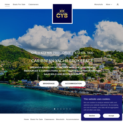 Screenshot of Caribbean Yacht Brokerage