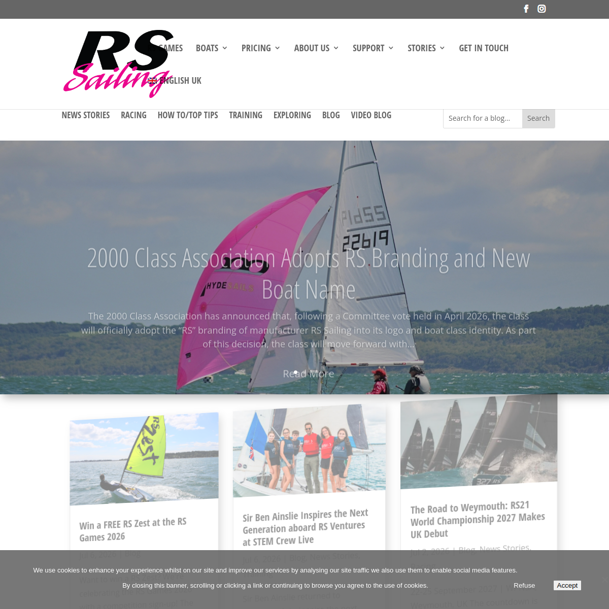 Screenshot of RS BLOG - RS Sailing, the world's largest small-sailboat manufacturer