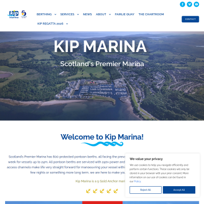 Screenshot of Kip Marina, Inverkip - Scotland's Premier Marina