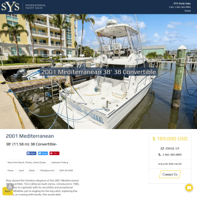 Screenshot of 2001 Mediterranean 38ft 38 Convertible Yacht for Sale