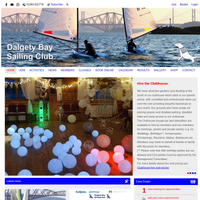 Screenshot of Dalgety Bay Sailing Club: Home